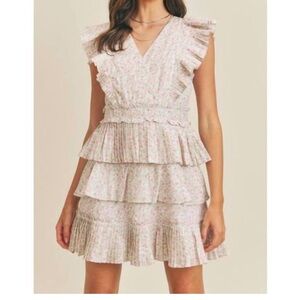 Just Me Floral Pleated Dress